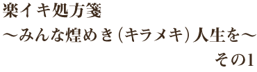 楽イキ処方箋　～みんな煌めき（キラメキ）人生を～　その1